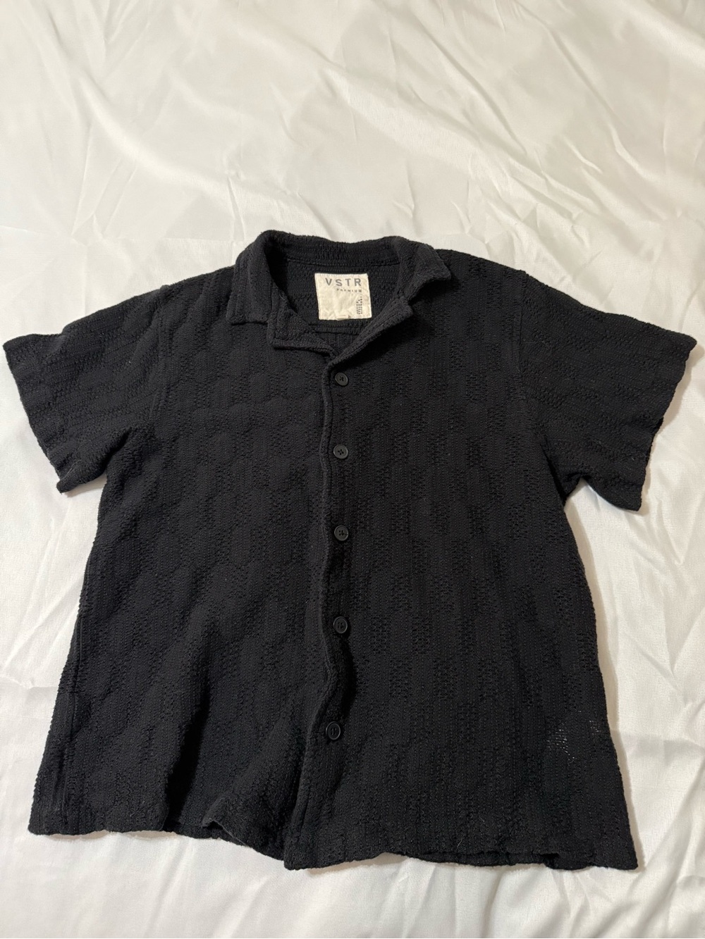 VSTR Kids Black Short-Sleeve Button-Down Shirt